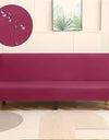 Armless Sofa Covers Elastic Solid Color Sofa Bed Cover Folding Seat Slipcover Dust-proof Stretch Couch Protector for Living Room
