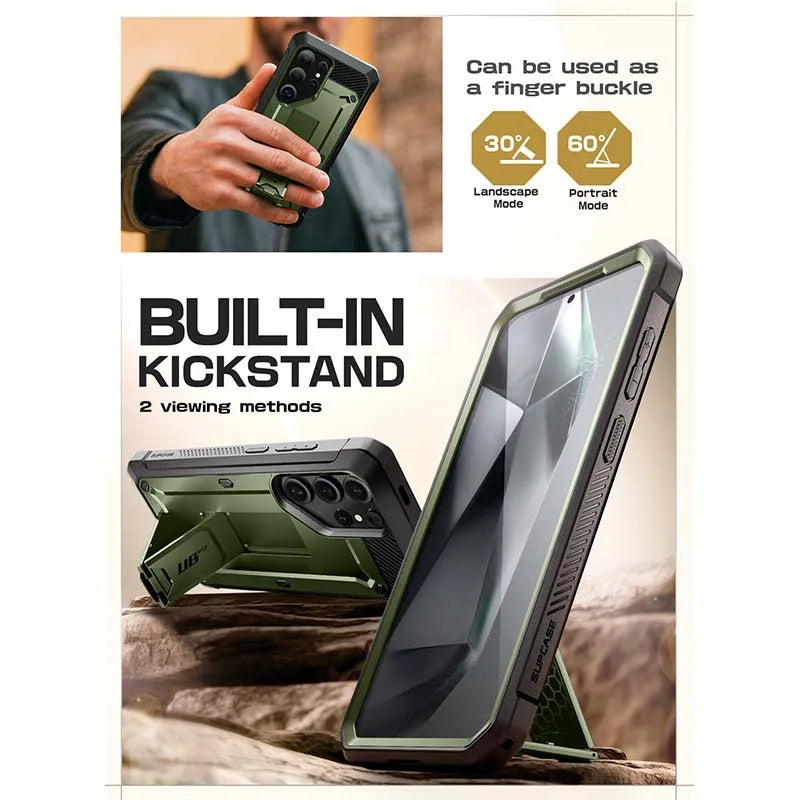 For Samsung Galaxy S25 Ultra Case UB Pro Full-Body Dual Layer Rugged Belt-Clip Phone Case with Built-in Screen Protector