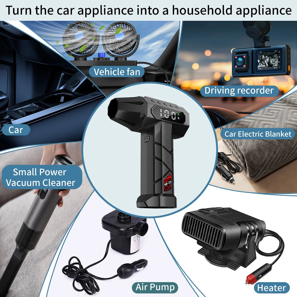 1,200,000 RPM Turbo Jet Fan, 340W Cordless Vacuum Cleaner, 760g Air Pressure, High-Speed Brushless Motor Driven, LED Lighting