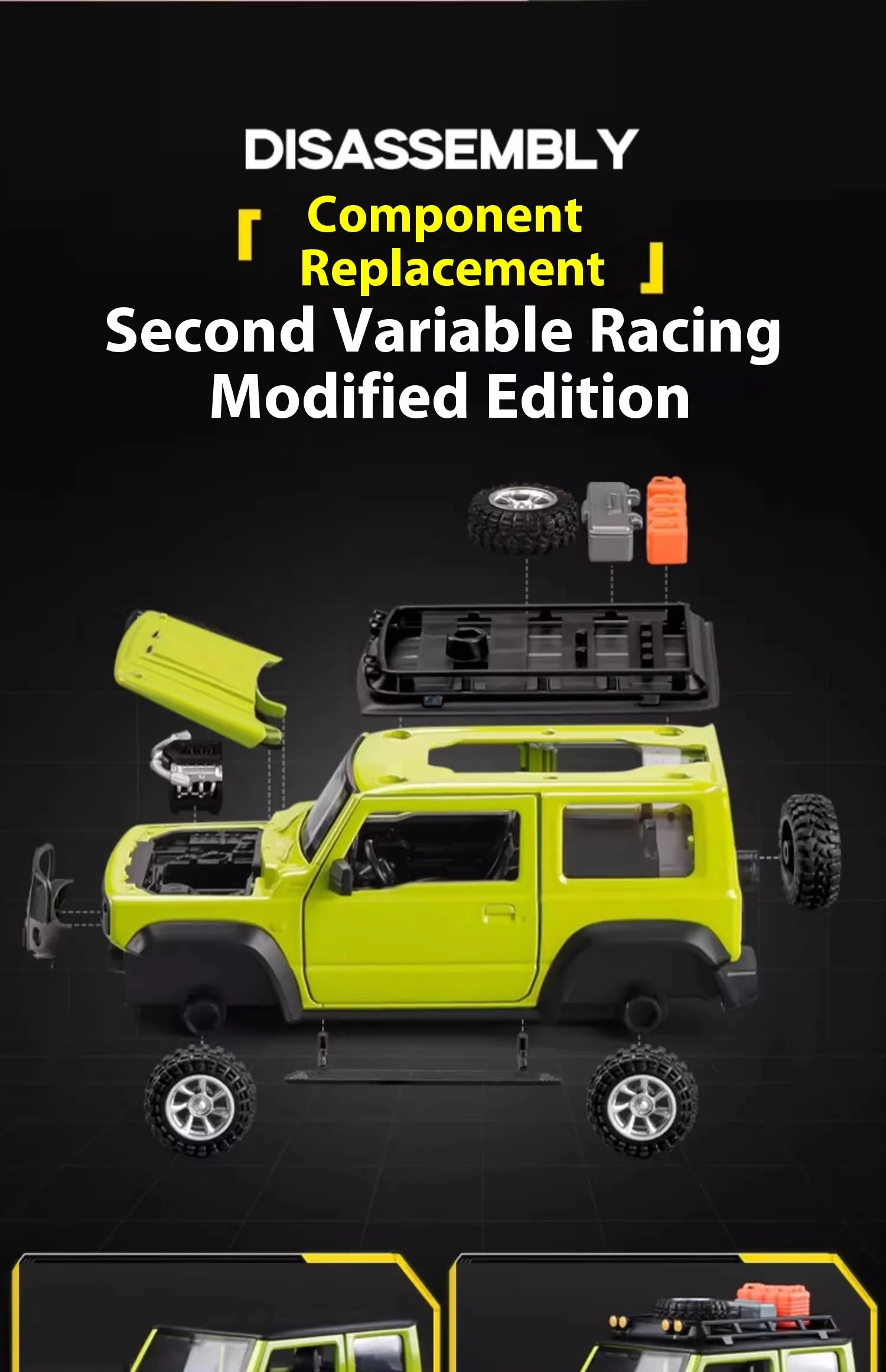 CCA 1:32 Suzuki Jimny Assembly Edition Alloy Diecast Model Assemble Car Toy Ornaments Decorative Trendy Ornament