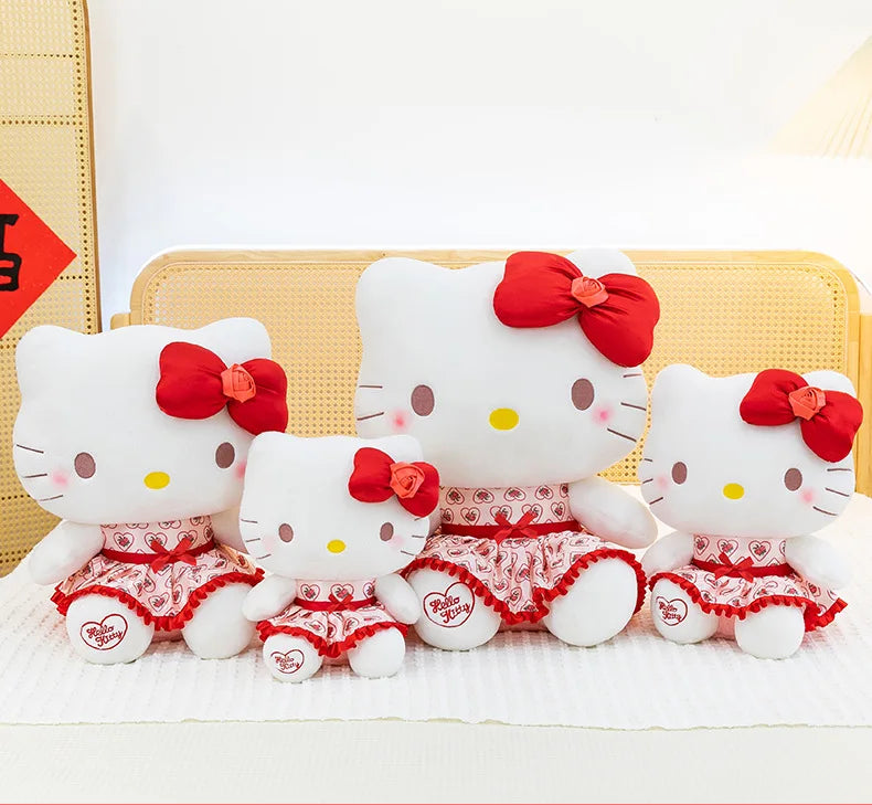 Cute Rose Cat Character Plush Stuffed Doll Toy