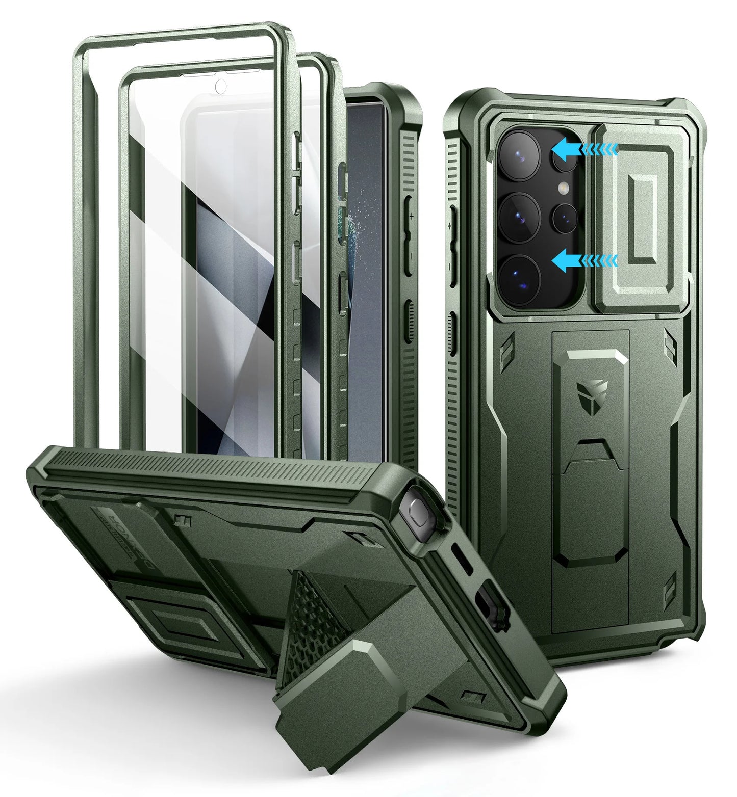 For Samsung Galaxy S24 Ultra 6.8 inch 2024 Case Full Body Rugged Case with Camera Cover & Built-in Screen Protector Kickstand