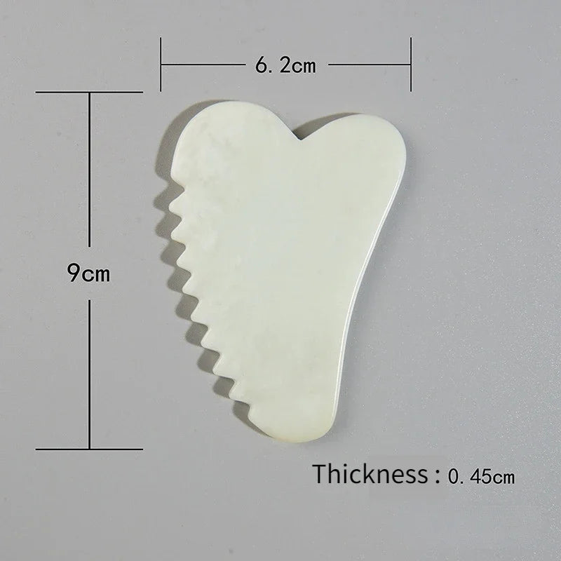 Jade Stone Gouache Scraper Sawtooth Gua Sha Massage Tools For Body Meridian Scraping Face Lifting Slimming Skin Detox Beauty SPA