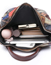 Patchwork Leather Backpacks Large Capacity Travel School Bag Retro Shoulder Bag Bagpack