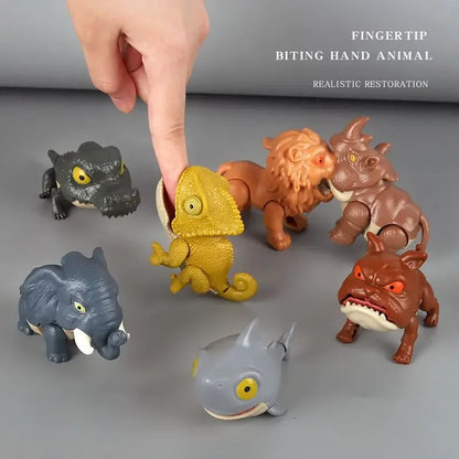 Bite Hand Finger Animal Dinosaur Tricky Model Chameleon Hippo Elephant Interactive Creative Joints Fidget Toy Dino Xmas Boy Gift