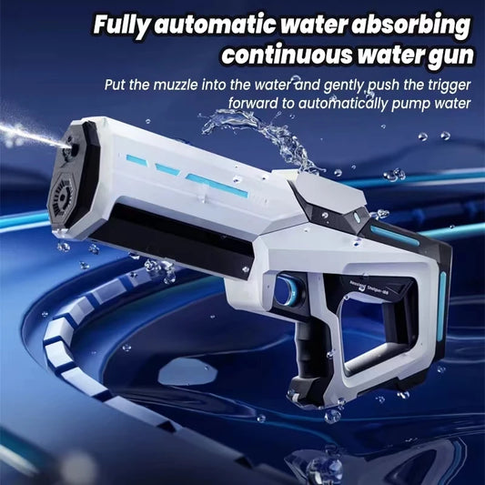 Electric Automatic Suction Water Gun Rechargeable Water Blaster for Outdoor Beach and Pool Activities