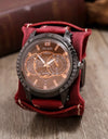 Men Watches Luxury Big Dial Quartz Lovers Watch Wide Genuine Leather Punk Bracelet Sport Wristwatch