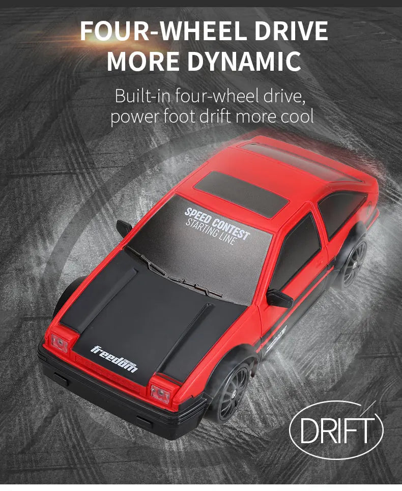 2.4G Drift Rc Car 4WD RC Drift Car Toy Remote Control GTR Model AE86 Vehicle Car RC Racing Car Toy for Children Christmas Gifts