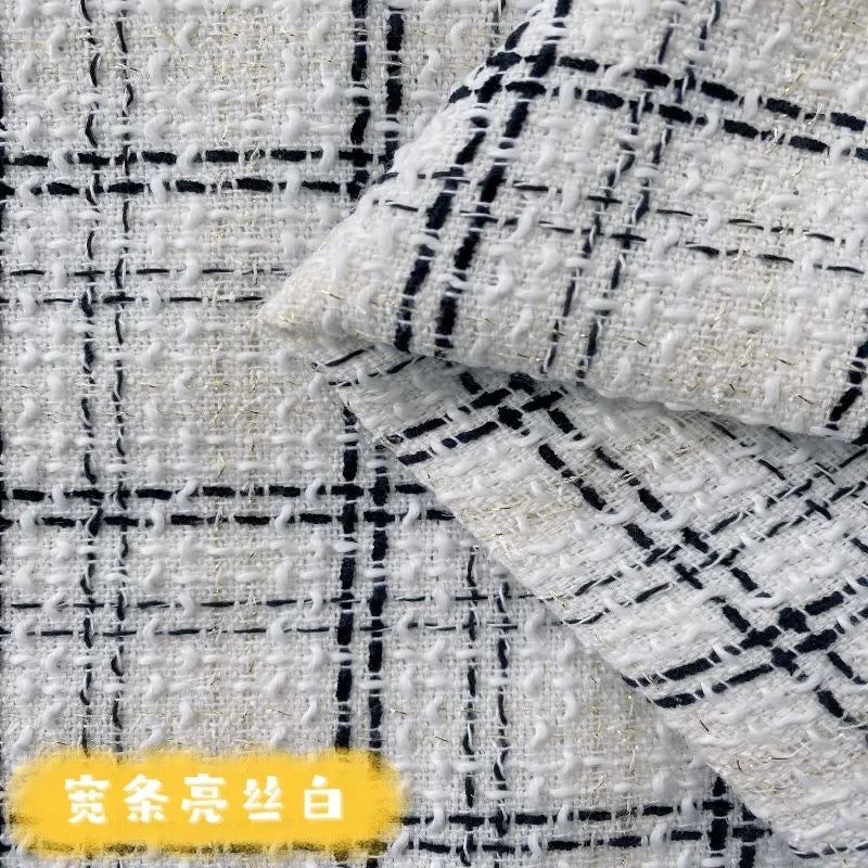 0.5M/1M/2M/3M High Quality fiber plaid woven tweed fabric for garment DIY coat clothing sewing quilting Cloth by the meter