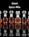 50ml 100ml 6pcs 12pcs Whisky Glass Liquor Bottle French Carved For Alcohol Wedding Gifts Wine Mini Container Storage Favour Set
