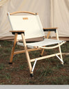 Outdoor Chair Camping Folding Portable Backrest Chair Camping Leisure Faux Wood Armrest Fishing Garden Chair