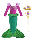 Fancy Princess Dress Ariel Little Mermaid Clothing Girls Party Vestidos Carnival Children Cosplay Costume