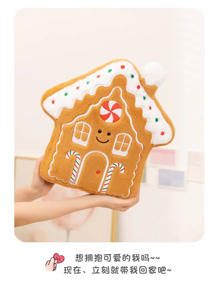 Christmas Tree Gingerbread House Bell Snowman Plush Decor