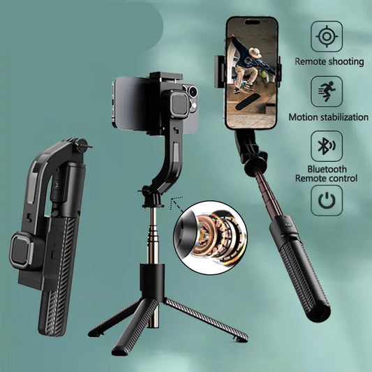 Bluetooth Handheld Gimbal Stabilizer Mobile Phone Selfie Stick Aluminum Alloy Adjustable Tripod for Smartphone Live
