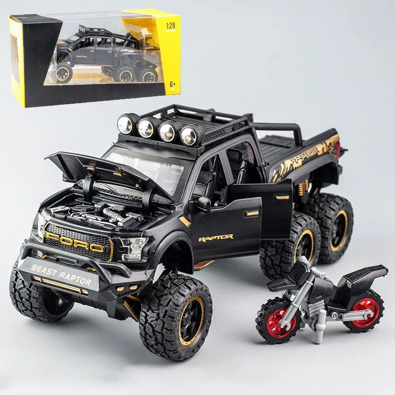 1:28 F150 Off Road Pickup Truck Alloy Diecast Model Car High Simulation Collections Home Trendy Toy Birthday Gift For Friend Boy