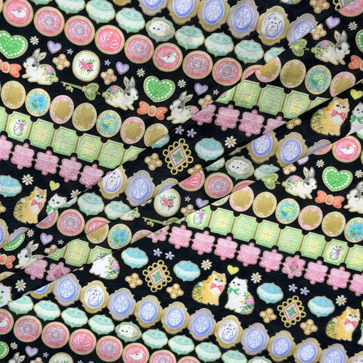 1/5M 100% cotton black Icing Cookies tana lawn fabric 80s Poplin printing Sewing fabric Making Dress Clothing Handmade DIY Cloth