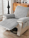 1Seater Recliner Sofa Covers Flannel Plush Armchair Slipcovers with Pockets Lazy Boy Relax Recliners Sofa Mat Chair Cover Home