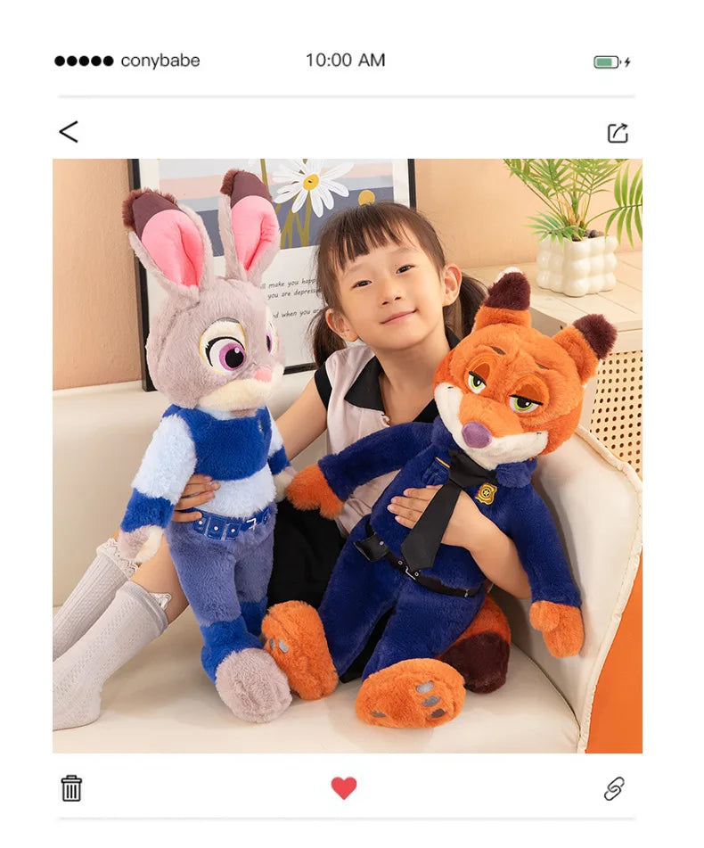 Kawaii Judy Hopps Plush Toy Nick Wilde Stuffed Doll From Zootopia Cute Rabbit Fox Doll Kids Birthday Xmas Gift for Children
