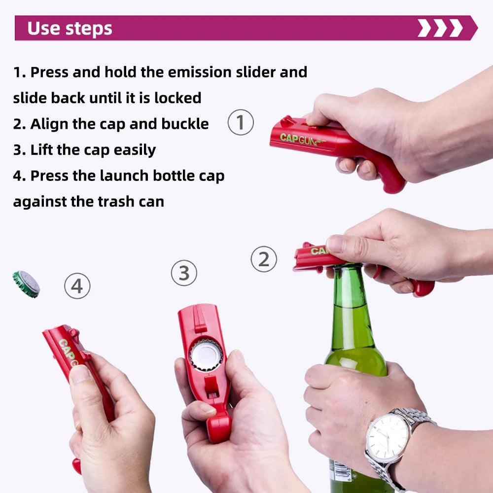 Cap Beer Bottle Opener Portable Beverage Drinking Opening Cap Launcher Kitchen Party Supply Bar Tool Kitchen Accessories