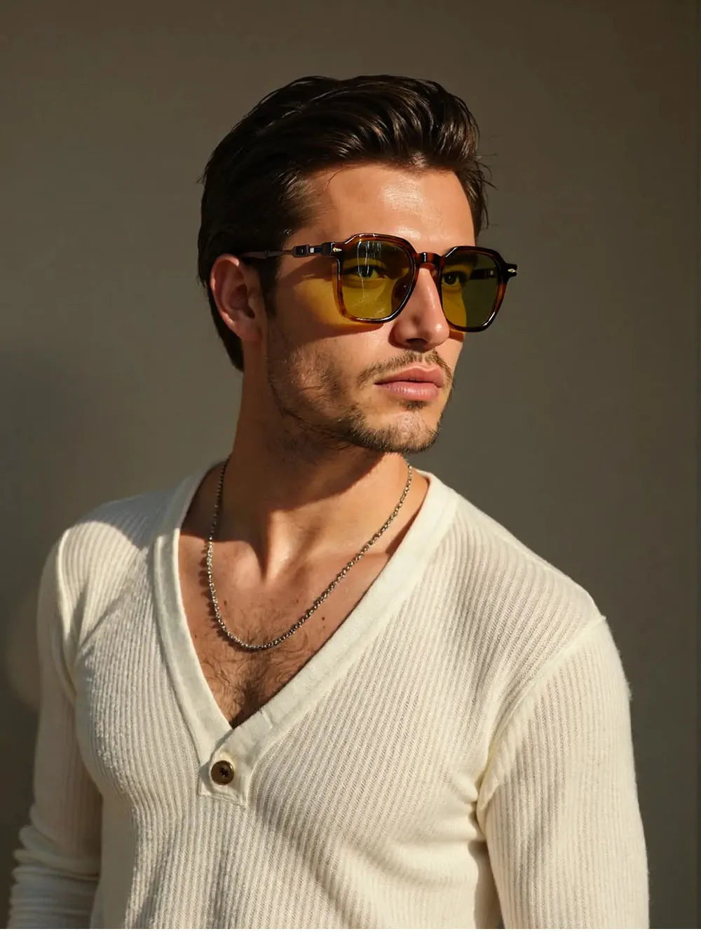 Vintage Square Acetate Frame Sunglasses With UV400 Protection