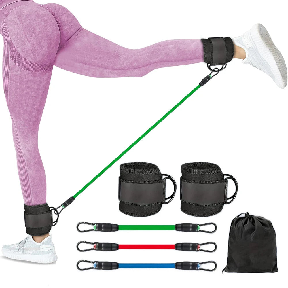 Resistance Bands, Bands for Working Out with Cuffs,Glutes Workout Equipment, Butt Exercise Equipment for Women Legs and Glutes
