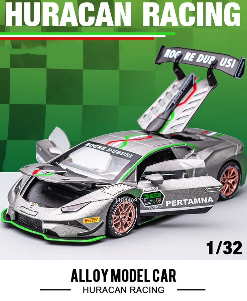1:32 Scale Lambor Huracan ST EVO Sian Sports Car Model Toy Sound Light Pull Back Simulation Supercar Models Collection Gift Boy