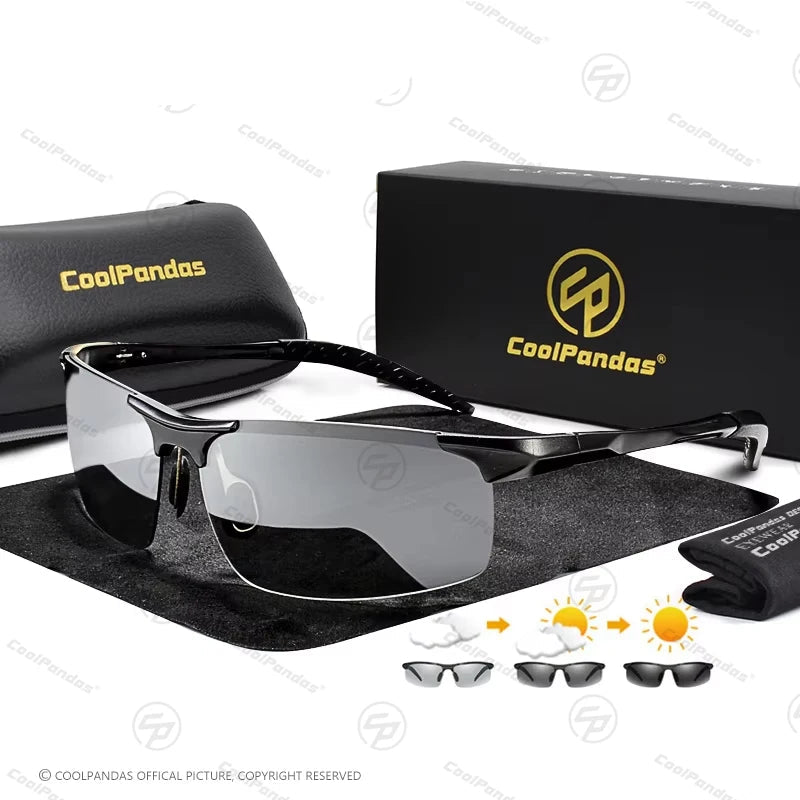 Aluminum Photochromic Polarized UV400 Anti-Glare Driving Sunglasses for Men Women