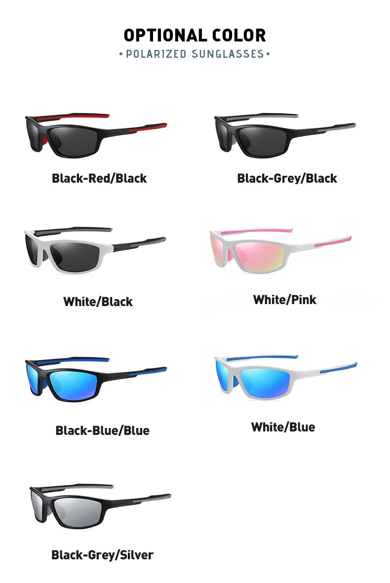 TR90 Polarized Outdoor Sports Sunglasses UV400 Mirror Anti-Glare Driving Glasses for Men Women