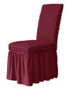 1PC Seersucker Chair Cover with Skirt Stretch Wedding Chairs Covers Dining Room Universal Size Seat Slipcovers for Banquet Party