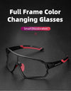 Photochromic Bicycle Glasses UV400 Goggle Large Frame Men Women Sports Bike Eyewear Sungless Adjustable Cycling Glasses