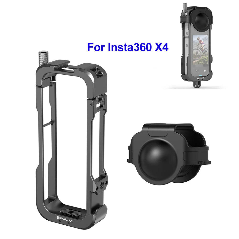 for Insta360 X4 Metal Protective Cage Rig Housing Frame with Lens Cover for Insta360 X4 Aluminum Frame Accessories