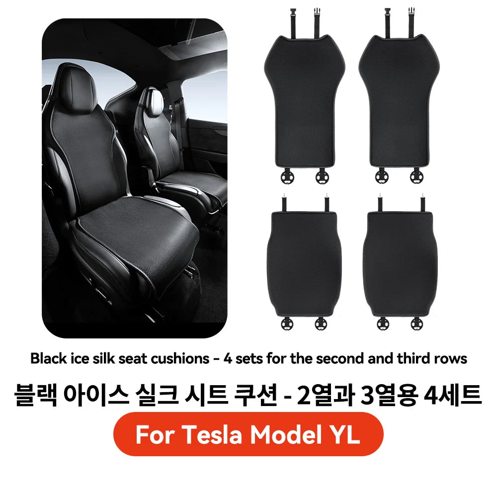 Tesla Model YL Juniper Ice Silk Seat Covers 11 Piece Set Breathable Four Season Seat Cushion Protector 6 Seat