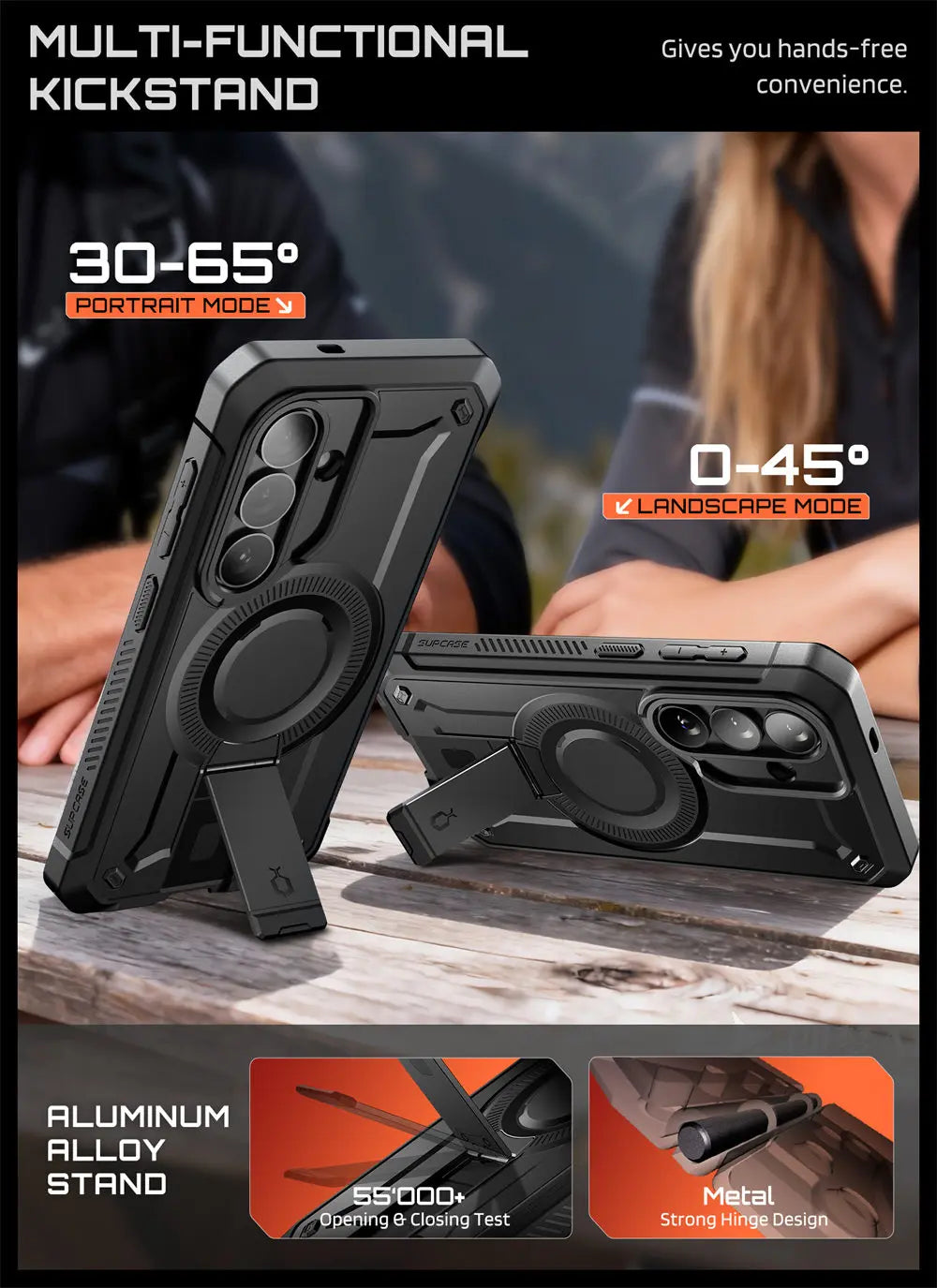 Rugged Magnetic Phone Case with Kickstand Screen Protector and Belt Clip for Samsung Galaxy S26