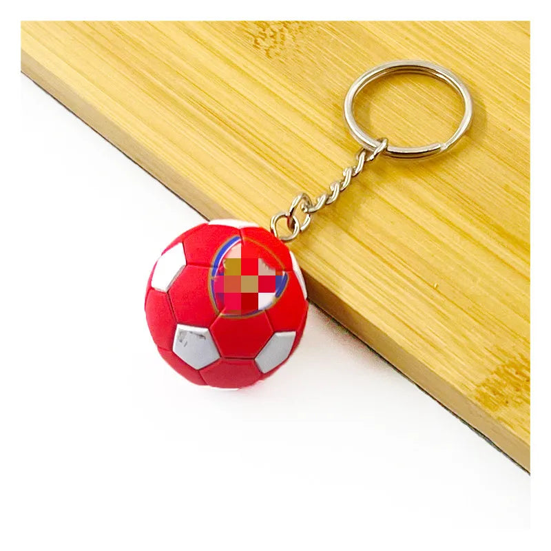 Football Club Soccer Ball Keychain Team Flag Pendant Fan Souvenir Bag Charm