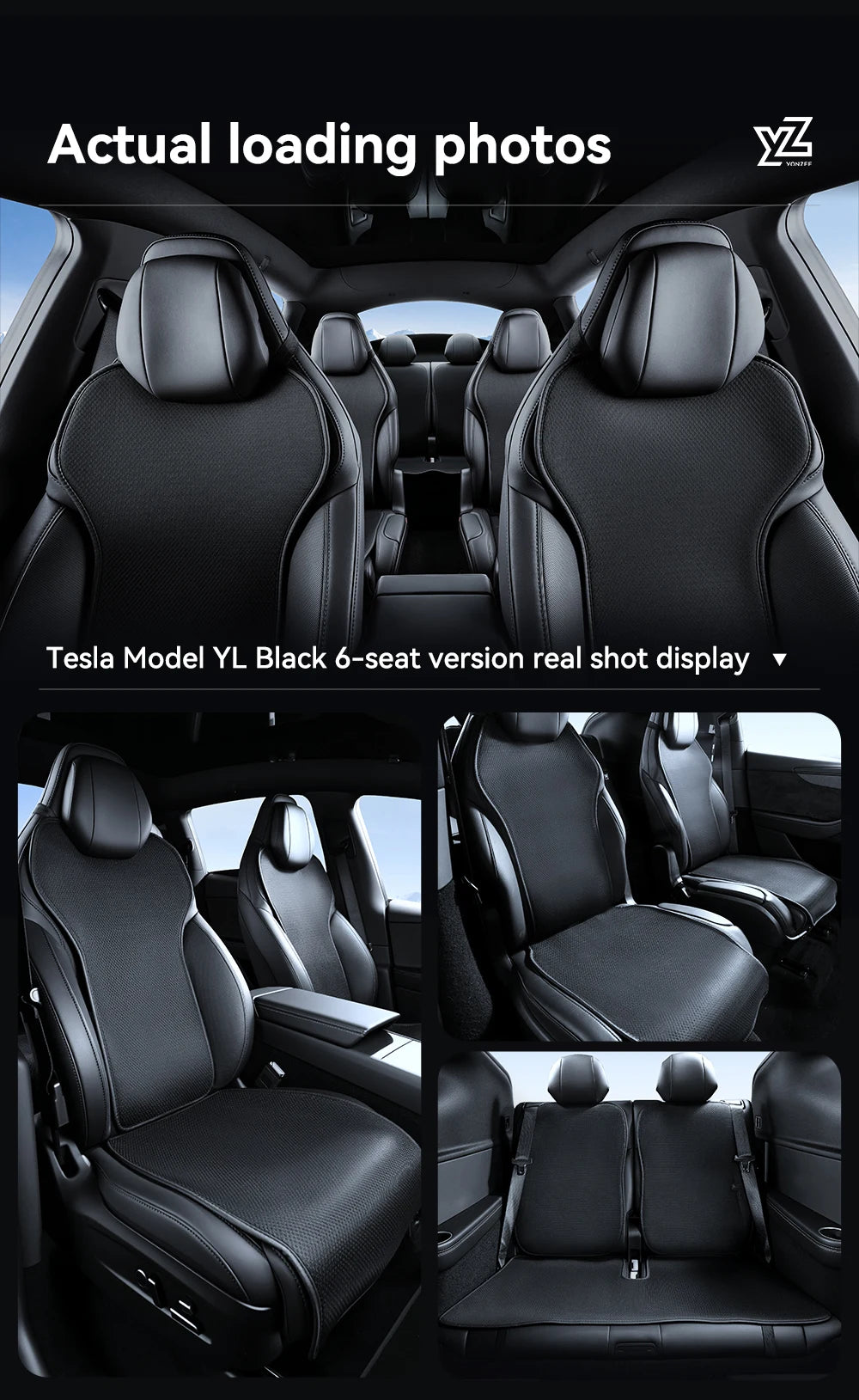 Tesla Model YL Juniper Ice Silk Seat Covers 11 Piece Set Breathable Four Season Seat Cushion Protector 6 Seat