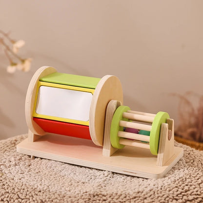 Montessori Infant Wooden Toys Target Box Rolling Drum Color Shape Cognition Match Educational Sensory Baby Teaching Aid Gifts