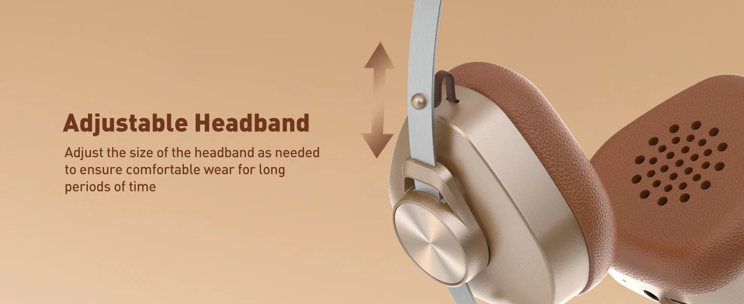 F4 Retro Wireless Bluetooth Headphones Hi-Res Audio On Ear Bluetooth 5.4 Headset With Microphone Metal HiFi Headphones