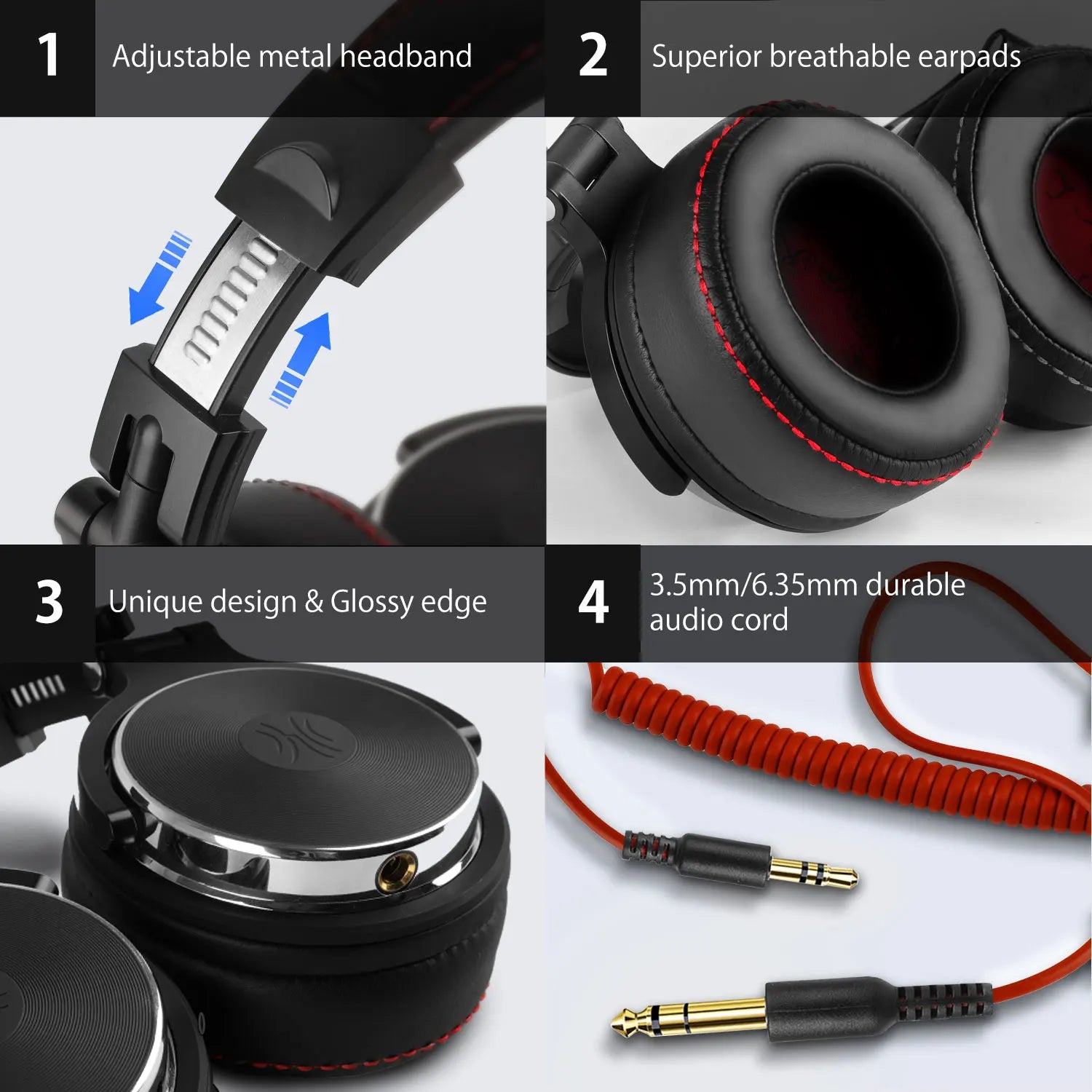 Wired Headphones Professional Studio Pro 10/30/50 DJ Headphones With Microphone Over Ear HiFi Hi-Res Monitor Headset