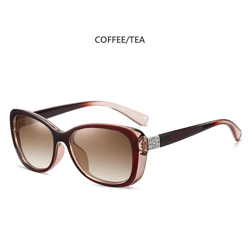Diamond Gradient Polarized UV400 Square Sunglasses for Women Driving Travel Glasses