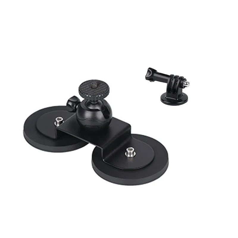 Magnetic Car Mount Stand Action Camera Holder Vacuum Suction Alloy 360 Degree Rotation