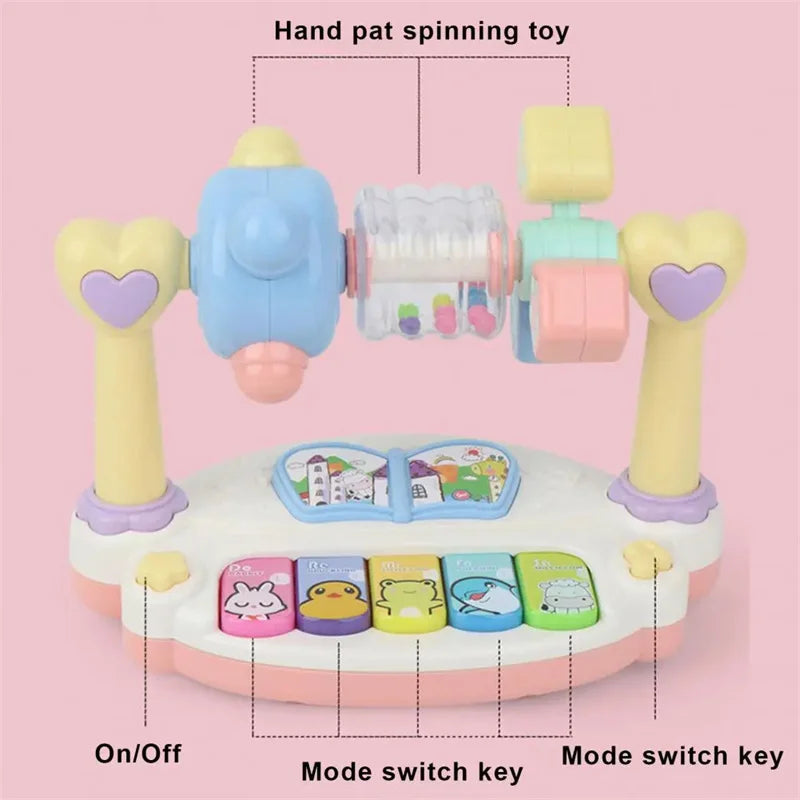 Montessori Baby Musical Piano Toys Rotating Piano with Light Sound Keyboard  Musical  Educational Toys for Boys Girls Gift