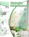 Privacy Window Film Opaque Static Cling Non Adhesive Film Bird Decals Decorative Glass Cover Tint Frosted Stickers for Home