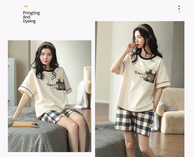 Women’s Winter Corduroy Cotton Pajama Set – Cute, Comfortable, Loose Long Sleeve Loungewear