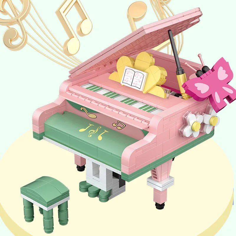 Friends Mini Blocks Juguetes Bloques Violin Piano DIY Model Girls Xmas Gifts Loz Building Bricks for Kids Educational Toys