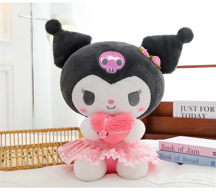 Kawaii Hello Kitty Plush Toy Cute Filled Doll for Kids Birthday Gift Lovely My Melody Kuromi Floral Stuffed Animal Soft Large