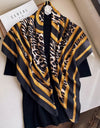 Women Scarf Silk Feeling Hair Neck Square Brand Office bandanna muffler Waiter Flight Attendants Handkerchief Rings wrap