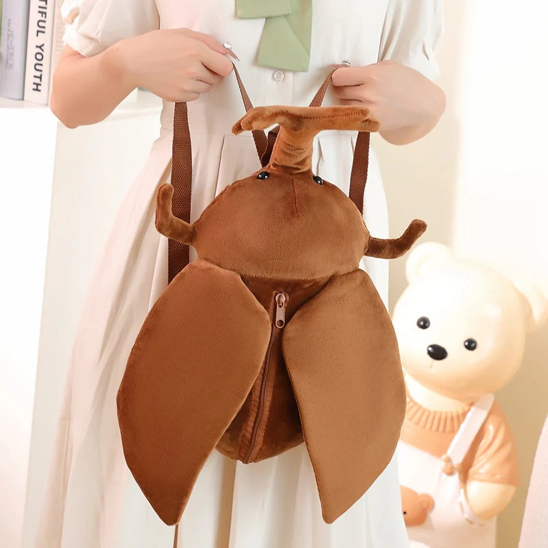 Creative Beetle Plush Backpack Soft Insect Stuffed Bag