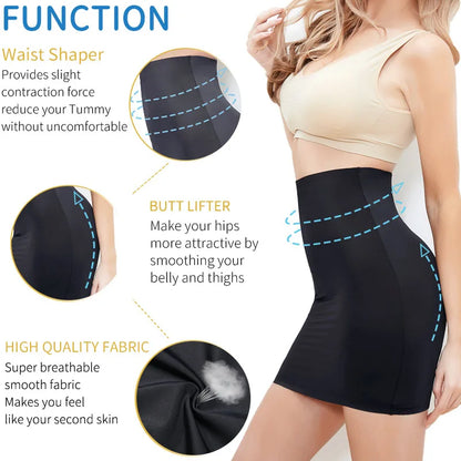 Women Half Slip Shaper High Waist Trainer Skirts Shapewear Tummy Control Slimming Underdress Faja Seamless Corset