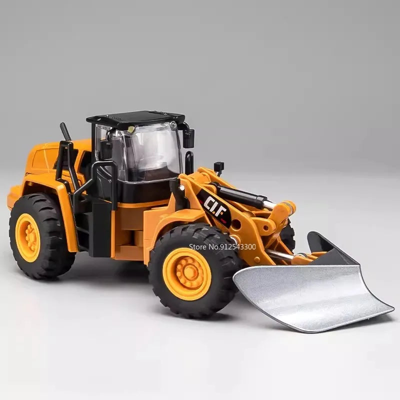 1/50 Scale Excavator Snowplow Car Model Toy Metal Body Simulation Engineering Vehicles Sound Light Toys for Boys Birthday Gifts