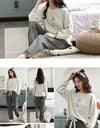 Women’s Winter Corduroy Cotton Pajama Set – Cute, Comfortable, Loose Long Sleeve Loungewear